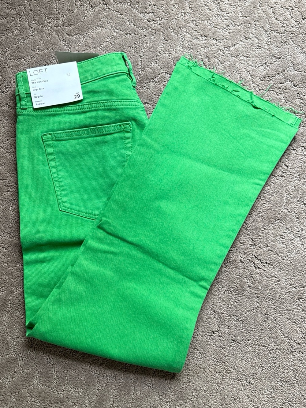 LOFT Green Cropped Ankle Jeans